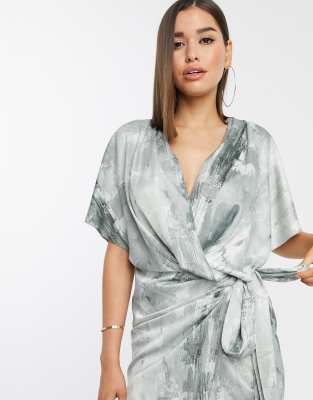 silk kimono wrap dress