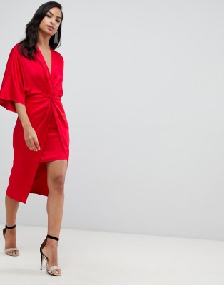 asos red satin dress