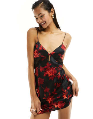 Silk Slip with Lace Insert Detail