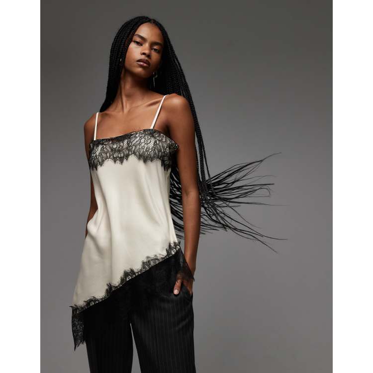 トップス FETICO Satin & Mesh Combined Cami Top FETICO / SATIN & MESH COMBINED CAMI TOP | JURK