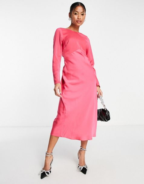  Other Stories maxi cami dress with organza ruffle trim in pink