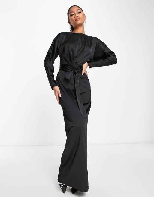 Maxi dress 2024 with batwing sleeves