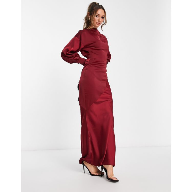 Asos oxblood maxi clearance dress