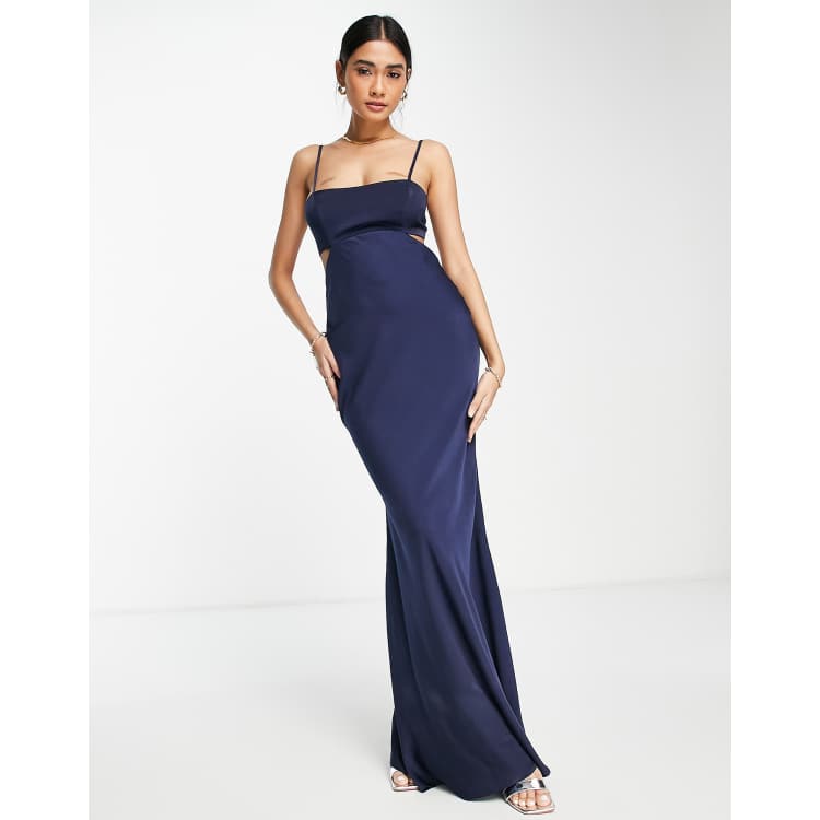 Lipsy cowl neck cheap maxi dress in navy