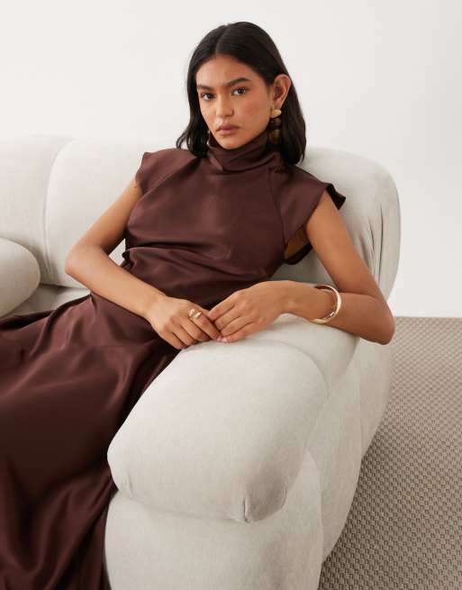 long light pink dress with sleeves Loren Ruched Long-Sleeve Midi evening party or other colourway-primrose Color:Pink Tweed Jacquard Who Pays For Bridesmaid