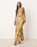 [ASOS DESIGN] ASOS DESIGN satin maxi dress with godets in floral print-Multi 8 floral print