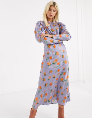 asos orange satin dress