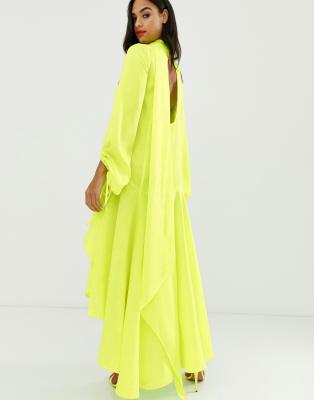 asos yellow long dress