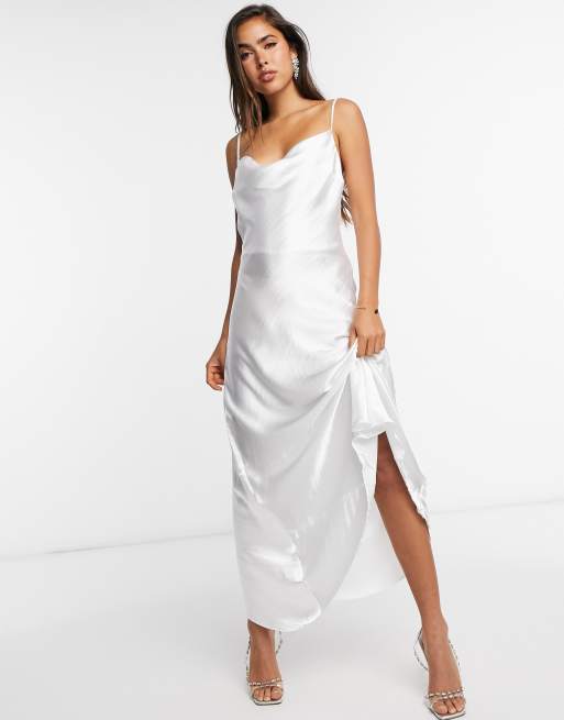 ASOS DESIGN satin maxi dress with strap back detail | ASOS