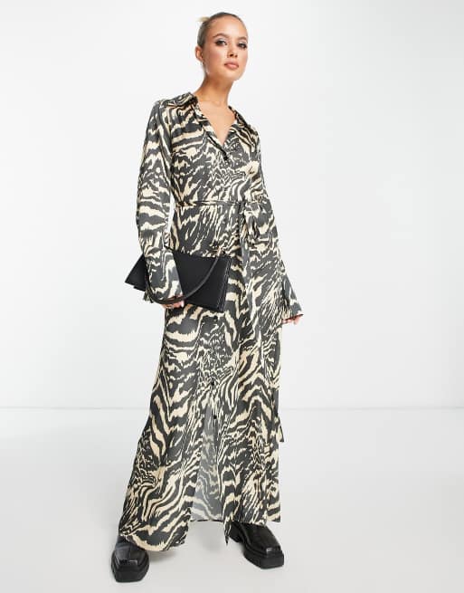 Zebra satin dress sale