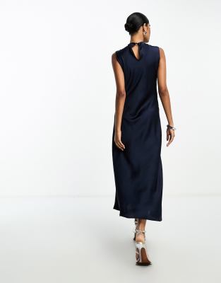 asos navy silk dress ASOS Design - Maxi Dress - Women - Polyester - 8 US
