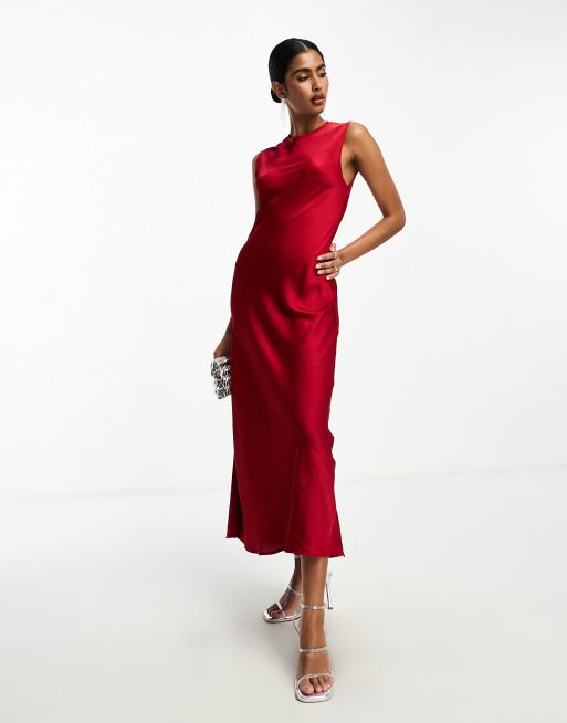 Asos red evening clearance dress