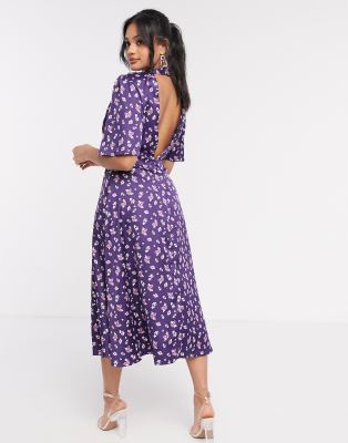 asos purple midi dress