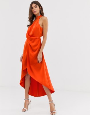 wrap skirt midi dress