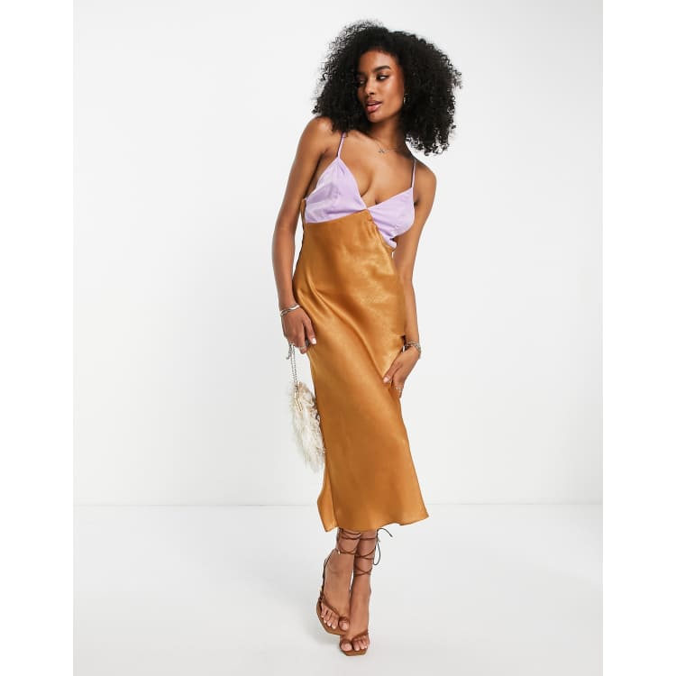 Camel store slip dress