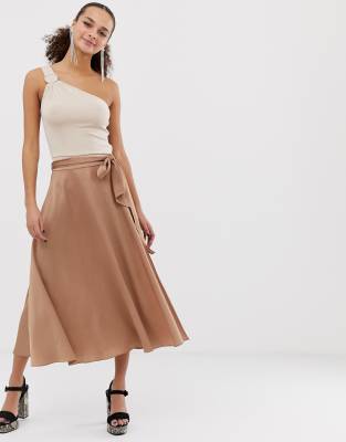 satin midi skirt asos