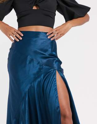 asos silk midi skirt