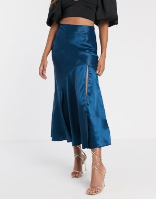 asos silk midi skirt