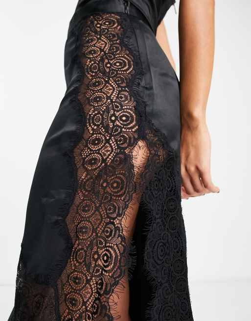 Black lace under skirt sale