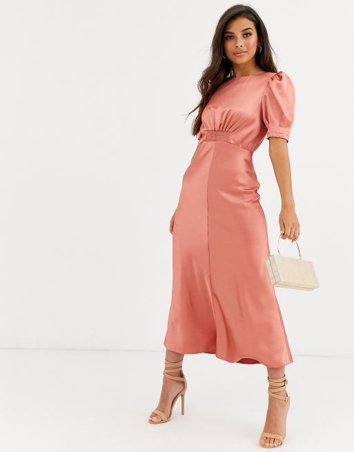 Asos satin 2024 midi dress