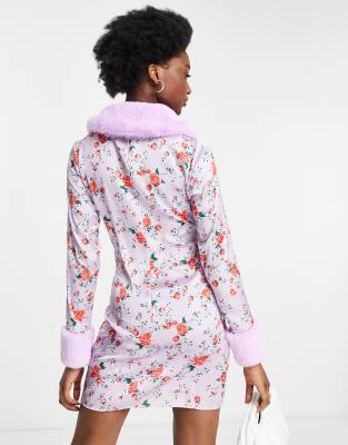 asos lilac floral dress