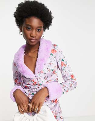 asos lilac floral dress