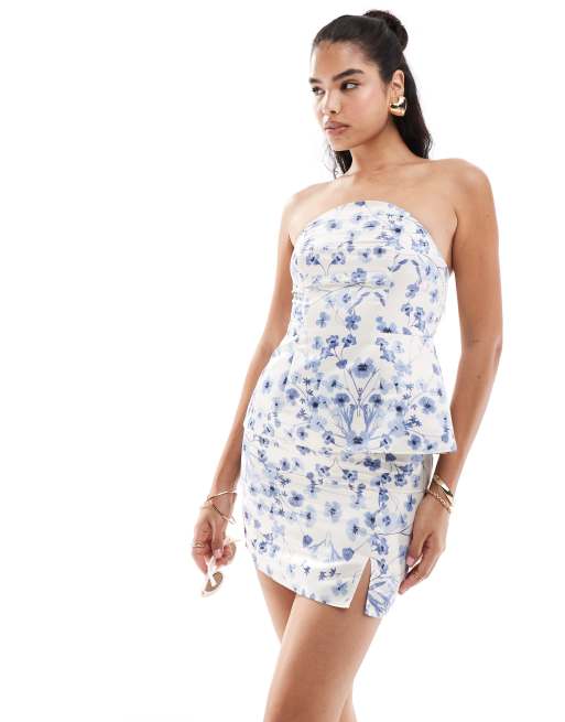 ASOS DESIGN – Satin-Minirock mit Blumenmuster, Kombiteil
