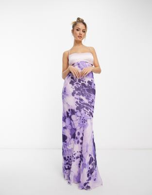 Mauve floral bridesmaid outlet dress