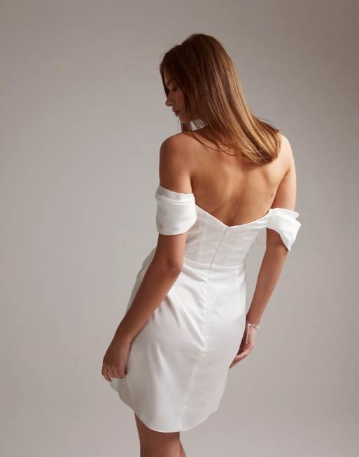 Asos white off shoulder dress best sale