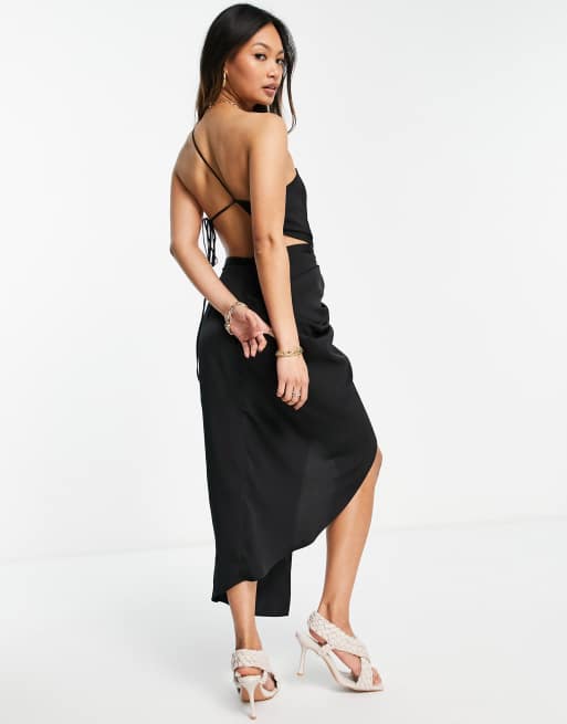 asos black asymmetric dress