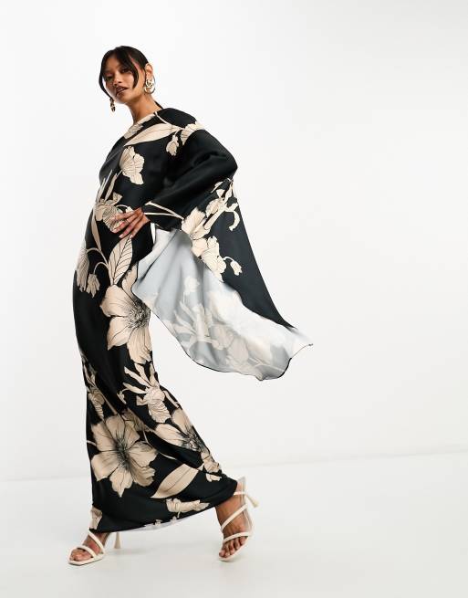 One shoulder hot sale kimono dress