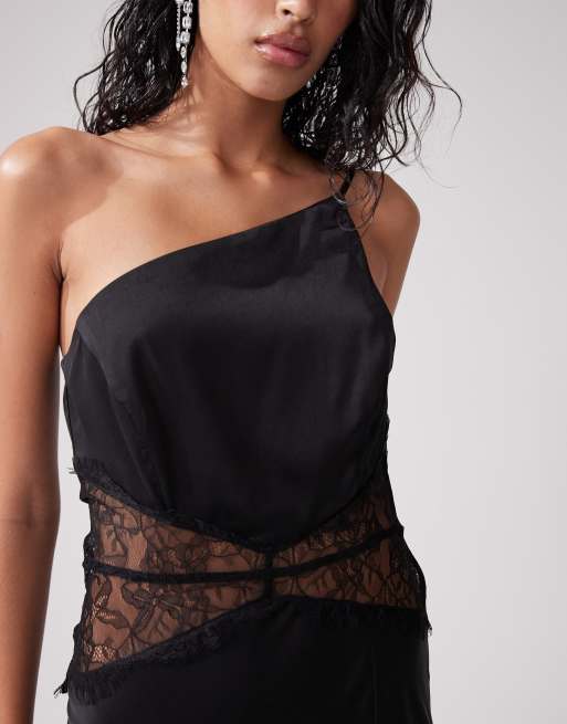 One shoulder lace online dress