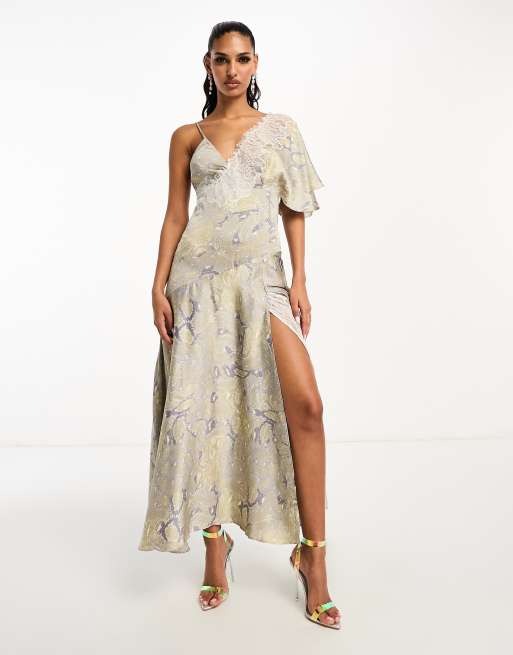 Snake print best sale one shoulder dress