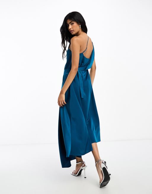 Asos blue shop one shoulder dress