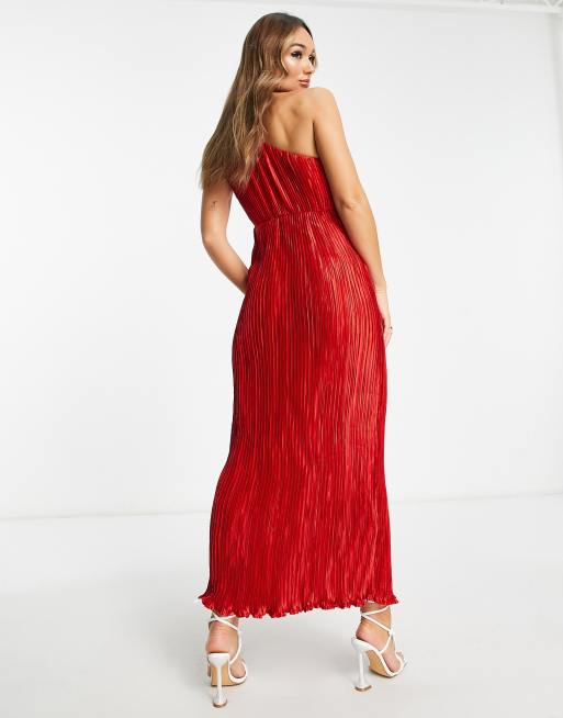 asos red one shoulder dress