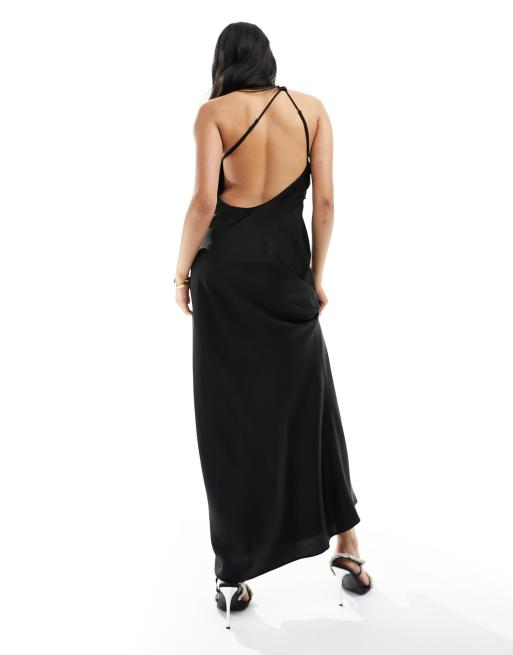 Asos one shoulder maxi dress with exposed zip hotsell