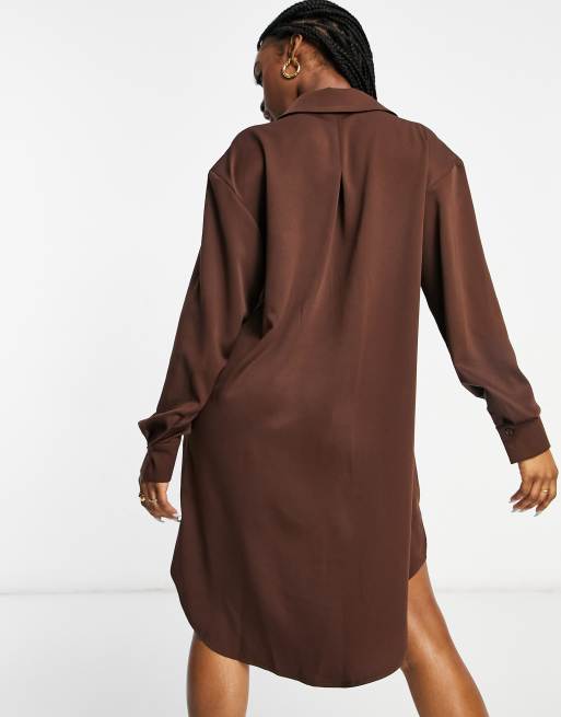 ASOS Oversized T-Shirt Dress, Cognac Brown Faux Leather J…