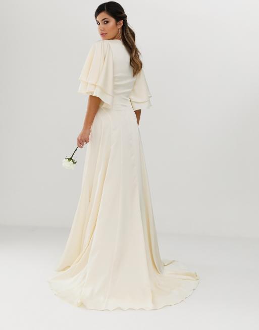 Asos flutter sleeve sales wedding dress