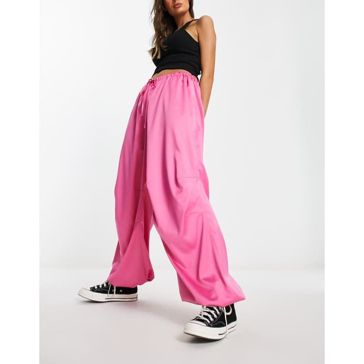 PacSun Pink Side Ties Parachute Pants