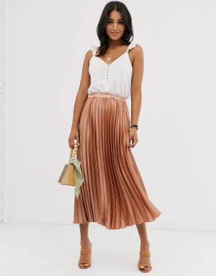 asos pleated midi skirt