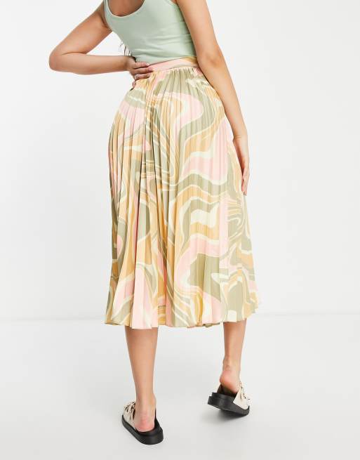 Asos pleated midi skirt in floral print best sale