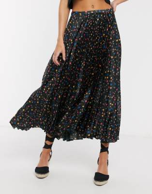 asos black satin skirt