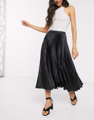 asos black satin skirt