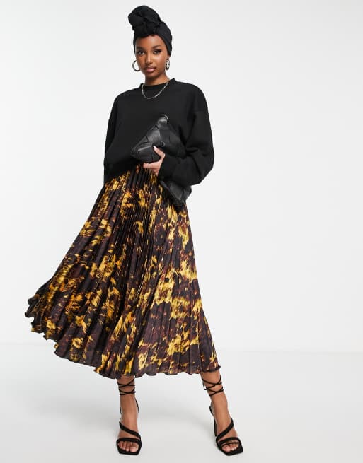 Satin midi skirt store asos