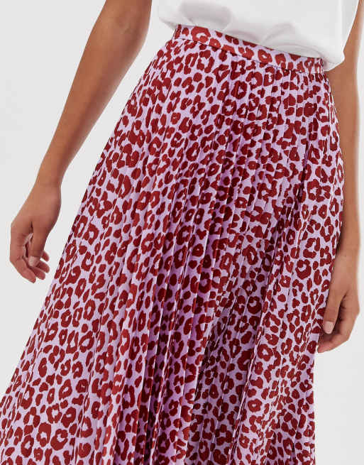 Three dots leopard outlet midi skirt