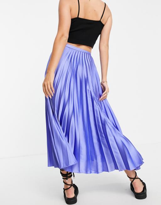 Asos blue shop pleated skirt