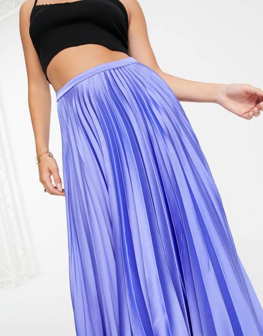 Asos blue pleated skirt best sale