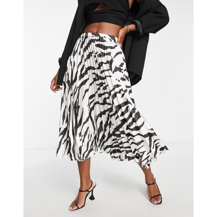 Asos animal print 2025 pleated midi skirt