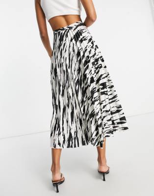 zebra pleated skirt