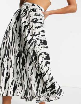 zebra pleated skirt